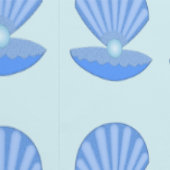 Blue Baby Boy Oyster shell en Pearl Patterned Behang (Zoom)