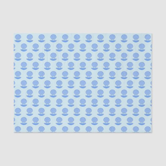Blue Baby Boy Oyster shell en Pearl Patterned Tissuepapier (Voorkant)