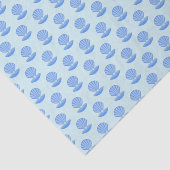 Blue Baby Boy Oyster shell en Pearl Patterned Tissuepapier (Detail)