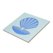 Blue Baby Boy Oyster shell en Pearl Tegeltje (Zijkant)