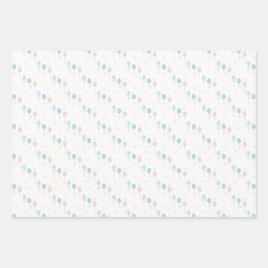 Blue Baby Boy Rainbow en Rabbit Wrapping Paper Sh (Voorkant 3)