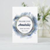 Blue Baby Boy Shower - Hartelijk dank Bedankkaart (Staand voorkant)