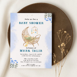 Blue Baby Boy Shower Invitation – Customizable Kaart