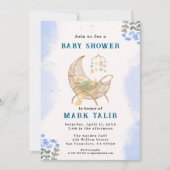 Blue Baby Boy Shower Invitation – Customizable Kaart (Voorkant)