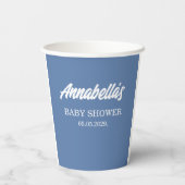 Blue Baby Boy Shower Papieren Bekers (Achterkant)