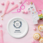 Blue Baby Boy Shower Papieren Bordje (Feest)