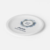 Blue Baby Boy Shower Papieren Bordje (Gekanteld)