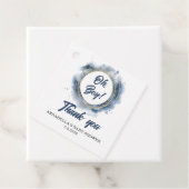 Blue Baby Boy Shower Square Bedankjes Labels (In situ)