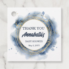Blue Baby Boy Shower Square Bedankjes Labels