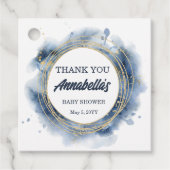 Blue Baby Boy Shower Square Bedankjes Labels (Voorkant)