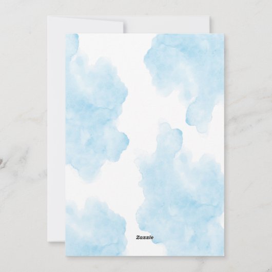 Blue Baby Boy Shower-uitnodiging Feestdagenkaart (Achterkant)