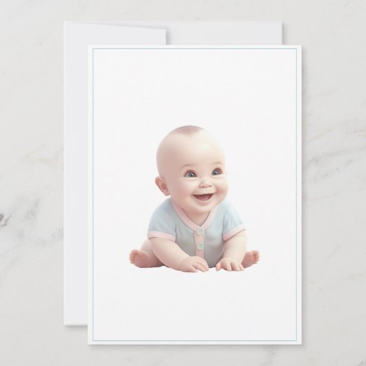 Blue Baby Boy Shower-uitnodiging Kaart (Achterkant)