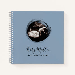 Blue Baby Boy Sonogram Ultrasound Pregnbook Notitieboek