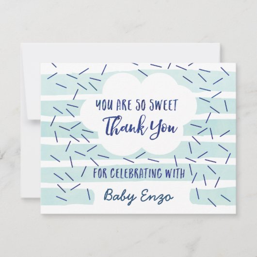 Blue Baby Boy Sprinkle Dank je kaarten (Voorkant)