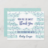 Blue Baby Boy Sprinkle Dank je kaarten (Voorkant / Achterkant)