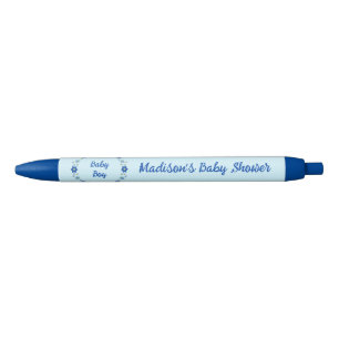 Blue Baby Boy Vlinders en Bloemen Baby shower Blauwe Inkt Pen