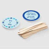 Blue Baby Boy Vlinders en Bloemen Baby shower Handwaaier (Niet-gemonteerd)