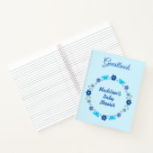 Blue Baby Boy Vlinders en Bloemen Baby shower Notitieboek (Binnen)