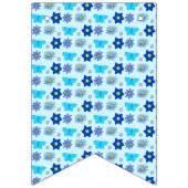 Blue Baby Boy Vlinders en Bloemen Baby shower Vlaggetjes (Tweede vlag)