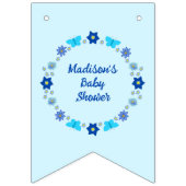 Blue Baby Boy Vlinders en Bloemen Baby shower Vlaggetjes (Derde vlag)