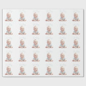 Blue Baby Boy Voor Baby shower Cadeaupapier (Vlak)