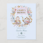 Blue Baby Brewing Tea Party Douche Bloemen Brunch (Voorkant)