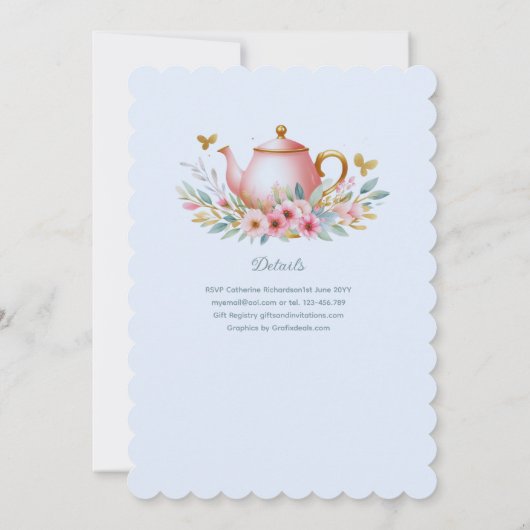 Blue Baby Brewing Thee Feest Borrel Bloemen Brunch Kaart (Achterkant)