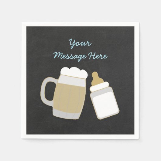 Blue Baby brouwt Baby shower Servetten (Voorkant)