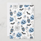 Blue Baby brouwt Halloween Baby shower Kaart (Achterkant)