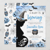 Blue Baby brouwt Halloween Baby shower Kaart (Voorkant / Achterkant)