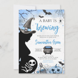 Blue Baby brouwt Halloween Baby shower Kaart
