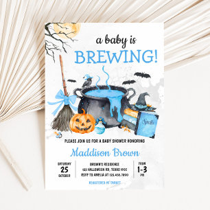 Blue Baby brouwt pompoen Halloween Baby shower Kaart