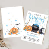 Blue Baby brouwt Schattige Halloween Baby shower Kaart