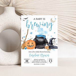 Blue Baby brouwt Schattige Halloween Baby shower Kaart