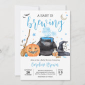 Blue Baby brouwt Schattige Halloween Baby shower Kaart (Voorkant)