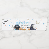 Blue Baby brouwt Schattige Halloween Baby shower Waterfles Etiket (Enkel label)