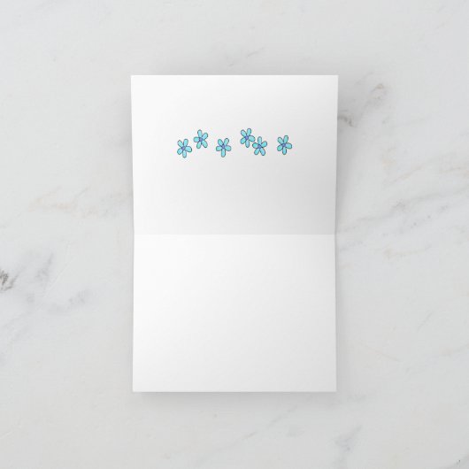 Blue Baby Buggy Carriage Hartelijk dank Bedankkaart (Binnen)