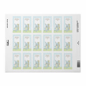 Blue Baby Bunny Book Cadeauboek Bord Label (Full Sheet)