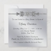 Blue Baby Carriage Baby Boy Prince Shower Kaart (Achterkant)