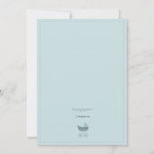 Blue Baby Carriage Baby shower Invitation Kaart (Achterkant)