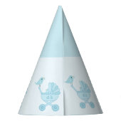 Blue Baby Carriage Baby shower Party Pet Feesthoedjes (Achterkant)