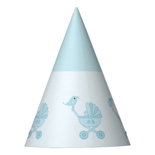 Blue Baby Carriage Baby shower Party Pet Feesthoedjes (Voorkant)