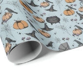 Blue Baby Carriage Halloween Cadeaupapier (Rol Hoek)