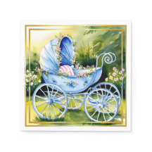  Blue Baby Carriage in Garden Bloom