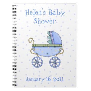 Blue Baby Carriage Shower-laptop Notitieboek