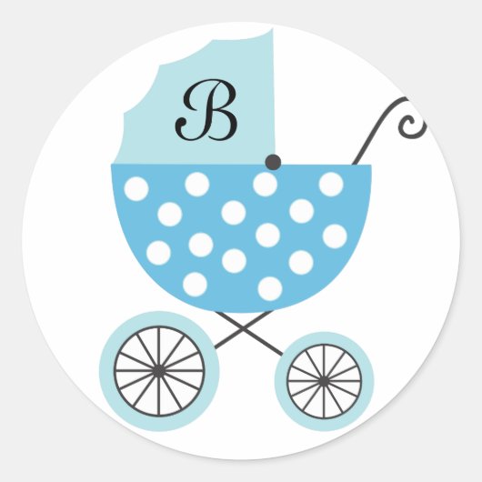 Blue Baby Carriage Stickers (Voorkant)