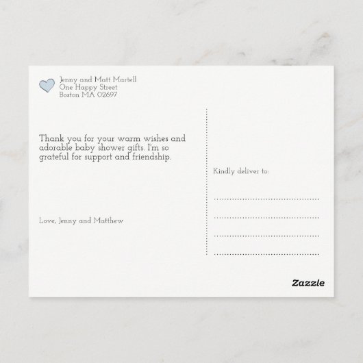 Blue Baby Clothesline | Dank u wel Briefkaart (Achterkant)