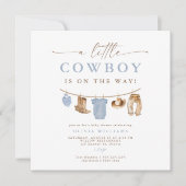 Blue Baby Clothesline Little Cowboy Baby shower (Voorkant)