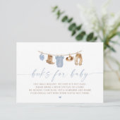 Blue Baby Clothesline Little Cowboy Baby Shower Kaart (Staand voorkant)