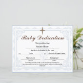 Blue Baby Dedication Certificate (Staand voorkant)